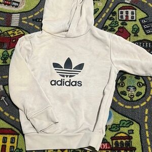 Adidas Cream Sweatshirt Hoodie with Trefoil Logo